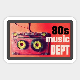 80s music department vintage cassete posterart Sticker